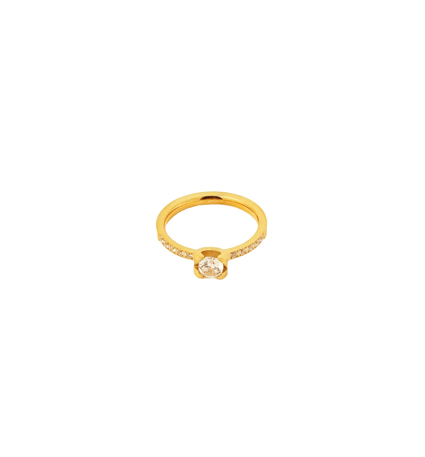 Glimmer Band Solitaire Ring
