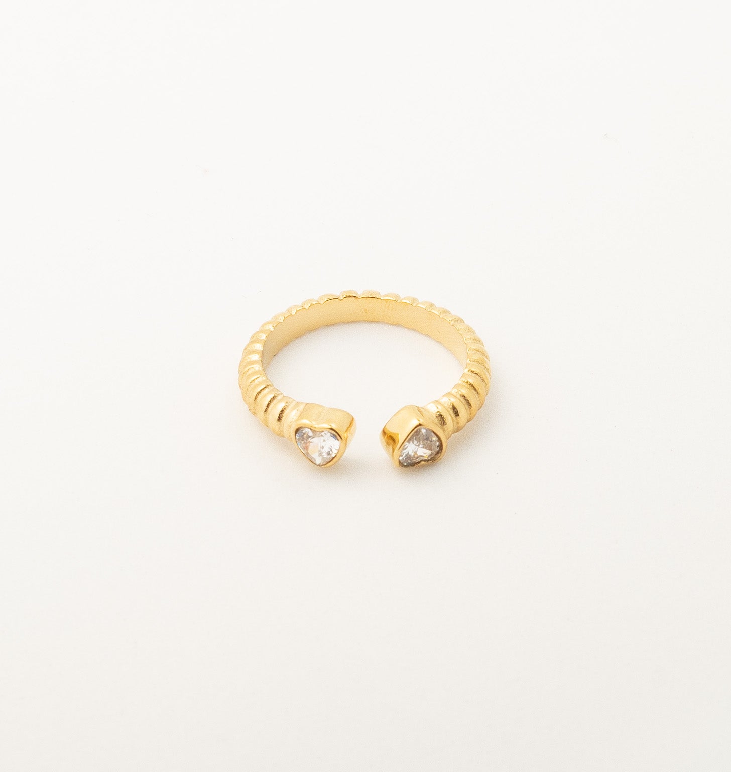 Croissant Heart Cuff Ring