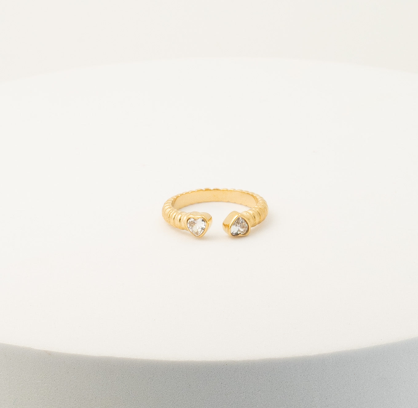 Croissant Heart Cuff Ring