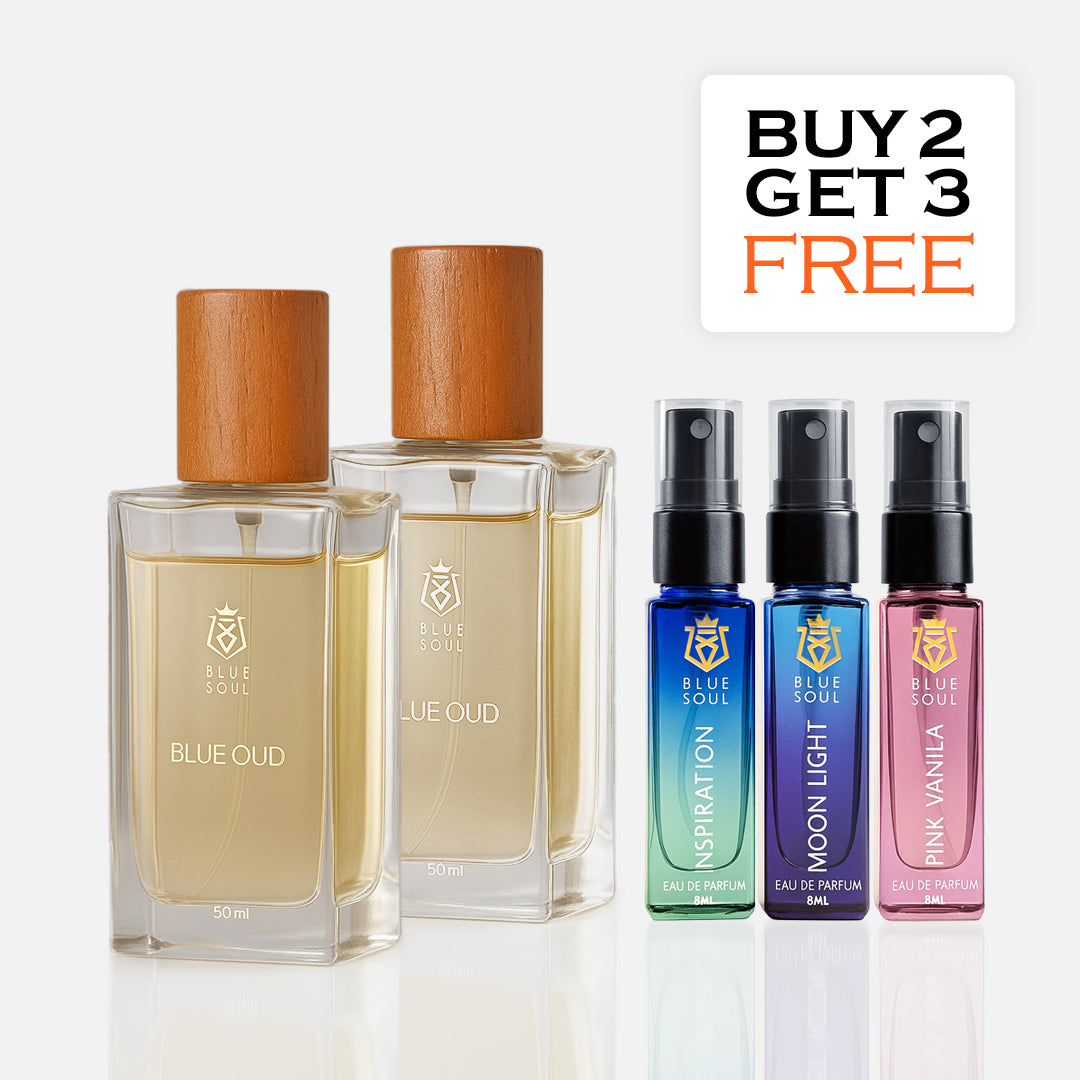 Blue Oud (50ml) + Blue Oud (50ml) + 3 Free Perfumes (Free)