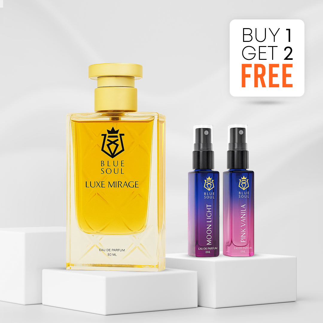 Buy 1 Get 2 Free: Luxe Mirage (80ml) + Moon light (8ml) + Pink Vanilla (8ml)