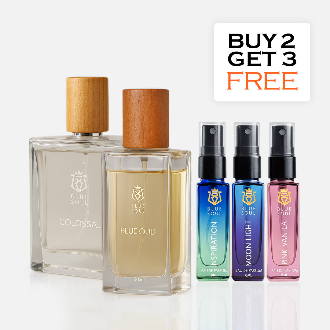 Colossal (100ml) + Blue Oud (50ml) + 3 x Perfume (Free)