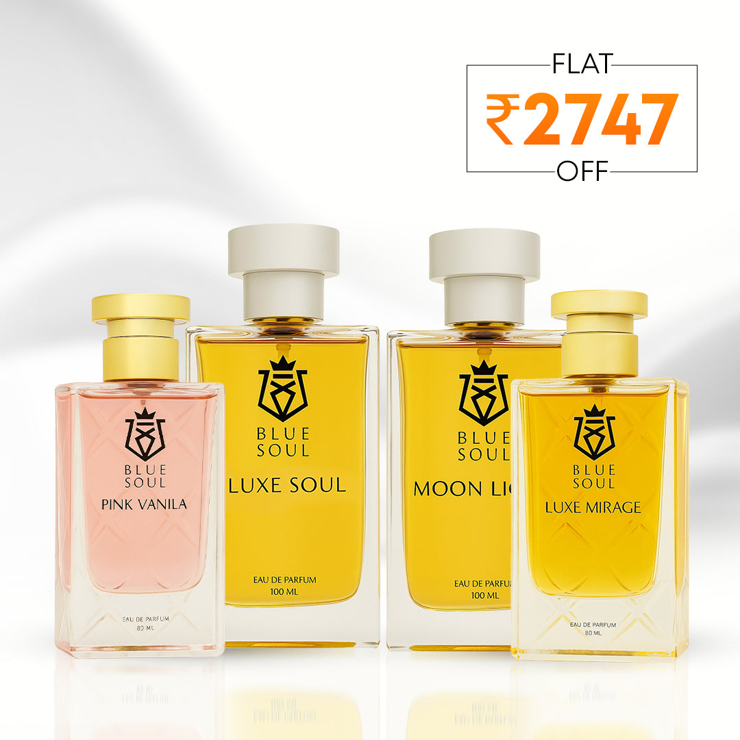 Pack of 4 Free: Pink Vanila (80ml) + Luxe Soul (100ml) + Moon Light (100ml) + Luxe Mirage (80ml)