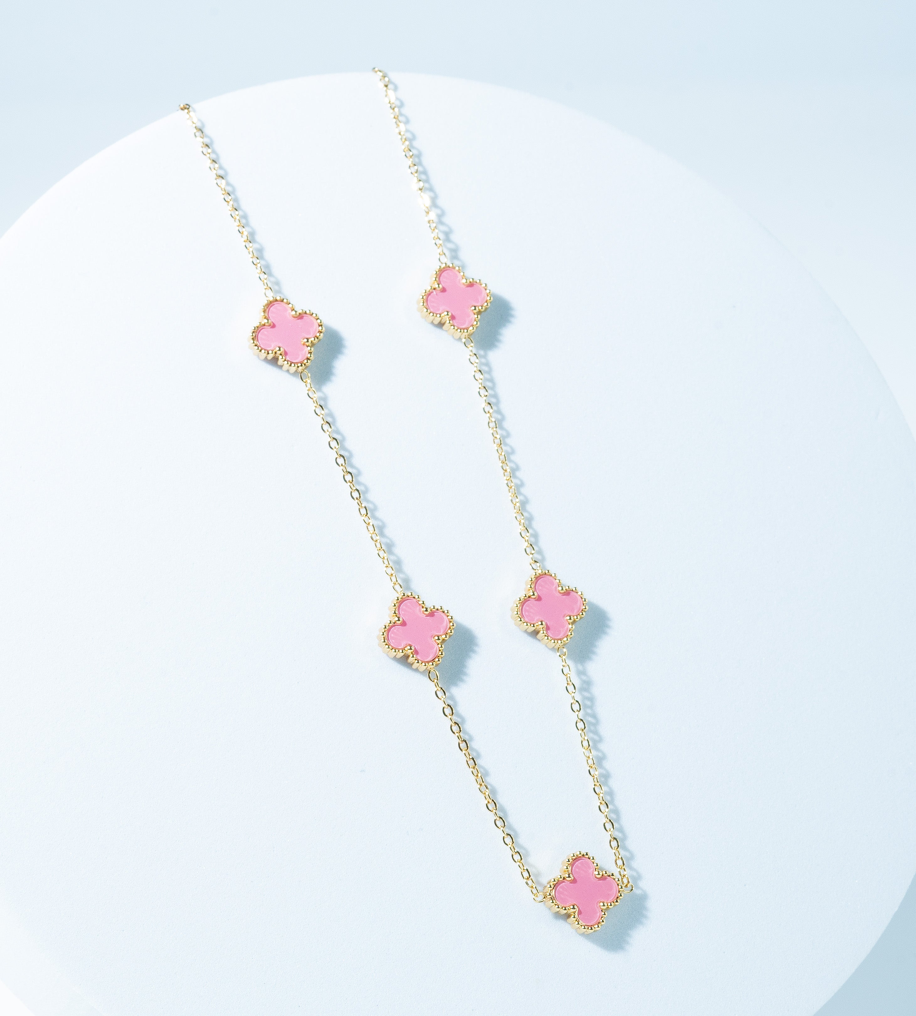 Rosy Clover Necklace